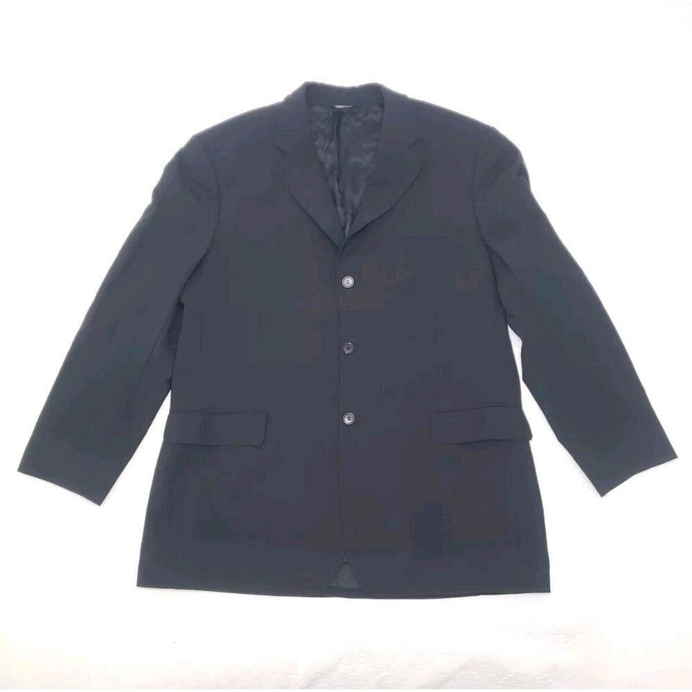 Brooks Brothers 346 Stretch Wool Sport Coat Blazer Men 43R Black 3 Button Jacket